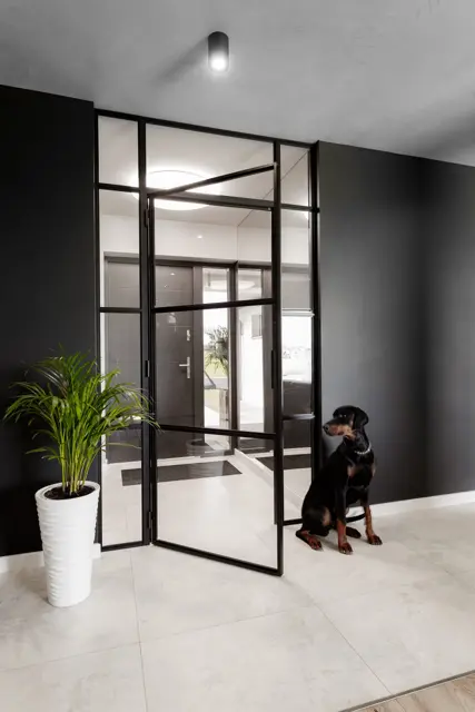 Tall aluminium glazed door