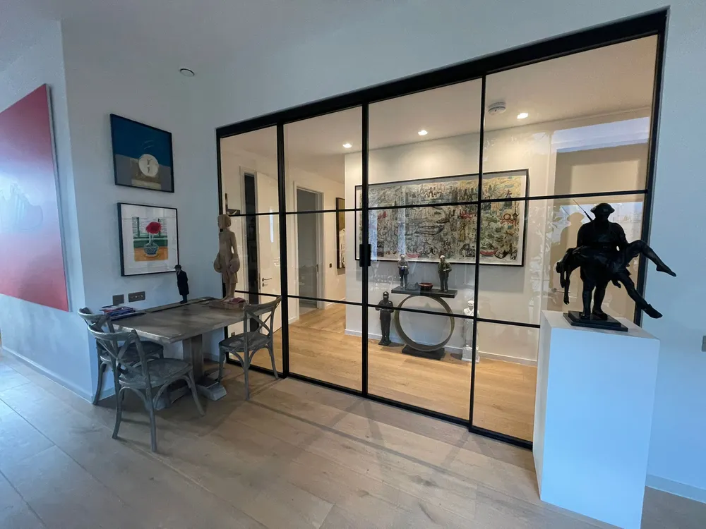 Internal sliding aluminium glazed door